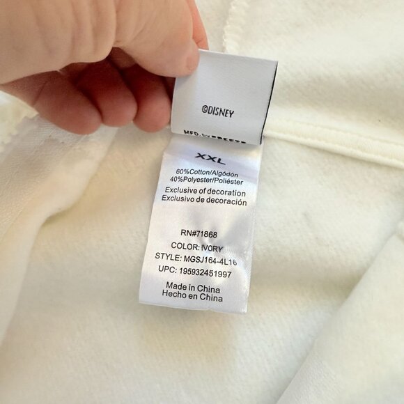 Disney The Nightmare Before Christmas Hoodie Sweatshirt Women's Size XXL Ivory - Picture 6 of 10